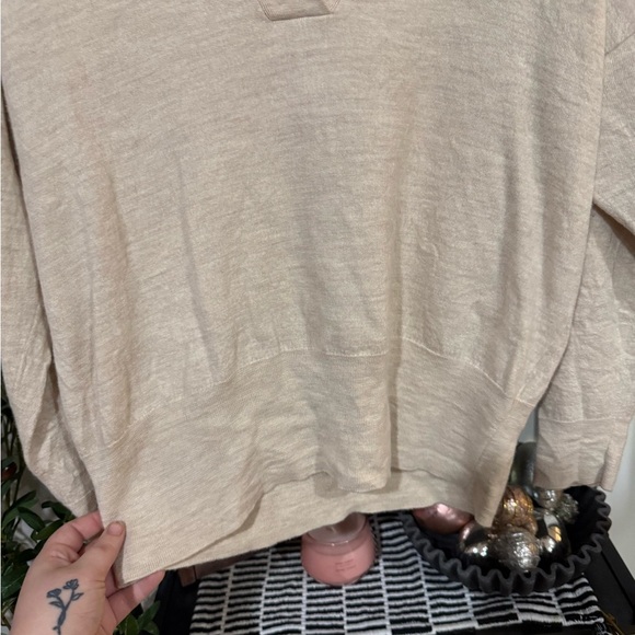 Madewell Cream Button Down Shirt Relaxed Long Sleeve light sweater size xxl - Picture 4 of 7